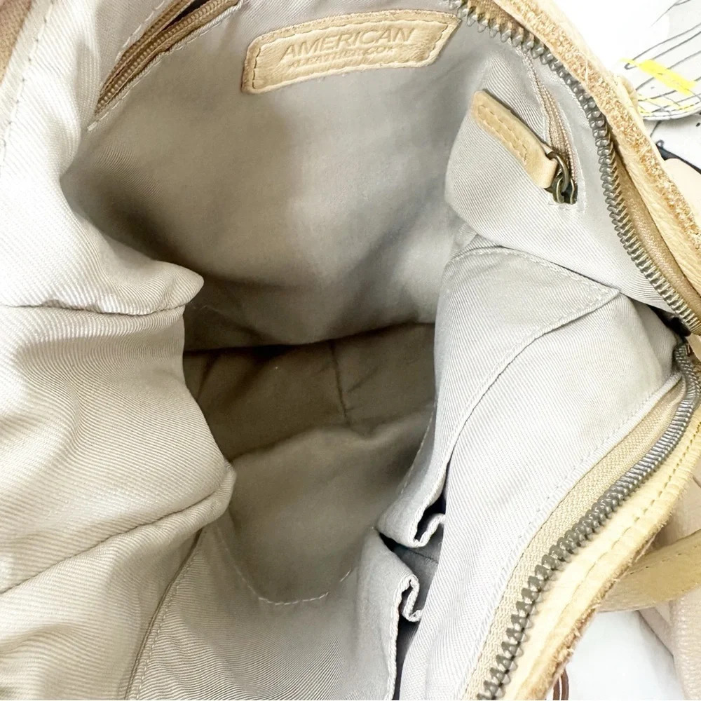 American Leather Company  Tan Leather Hobo Shoulder Bag - Picture 4 of 7